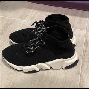 BALENCIAGA BLACK LACED SPEED SOCK SIZE 7